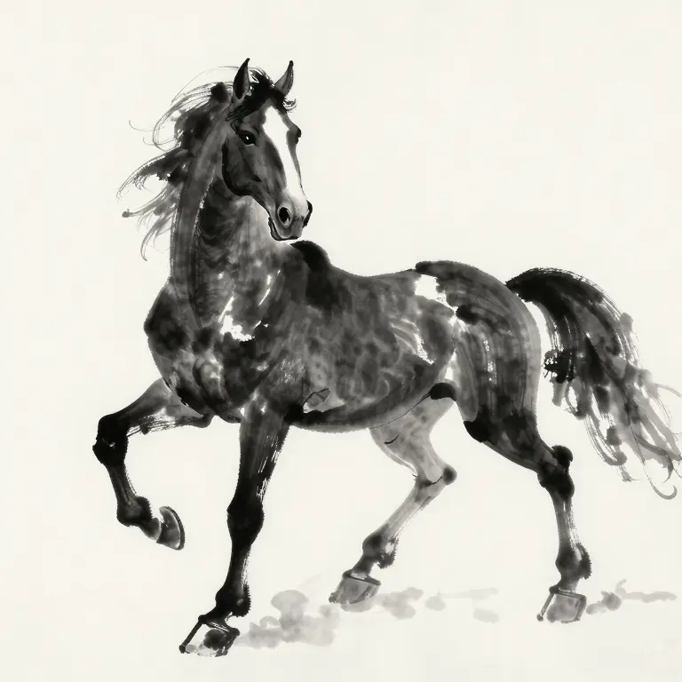 AI generated image: Ink painting, use simple ink painting to draw a ve...